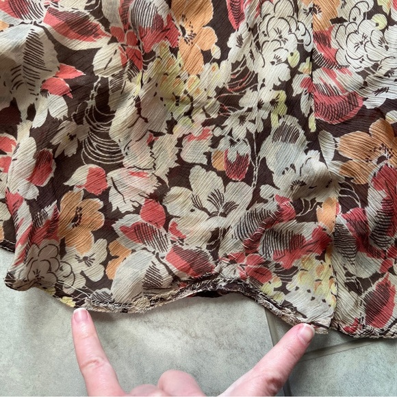 Polo Ralph Lauren Brown Floral Midi Skirt - Picture 6 of 10